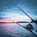 Maisemakuva opastetulla uisteluretkellä Saimaalla.